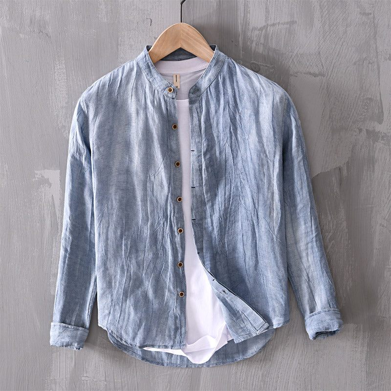 Vintage Linen Long Sleeve Shirt - Loose Fit