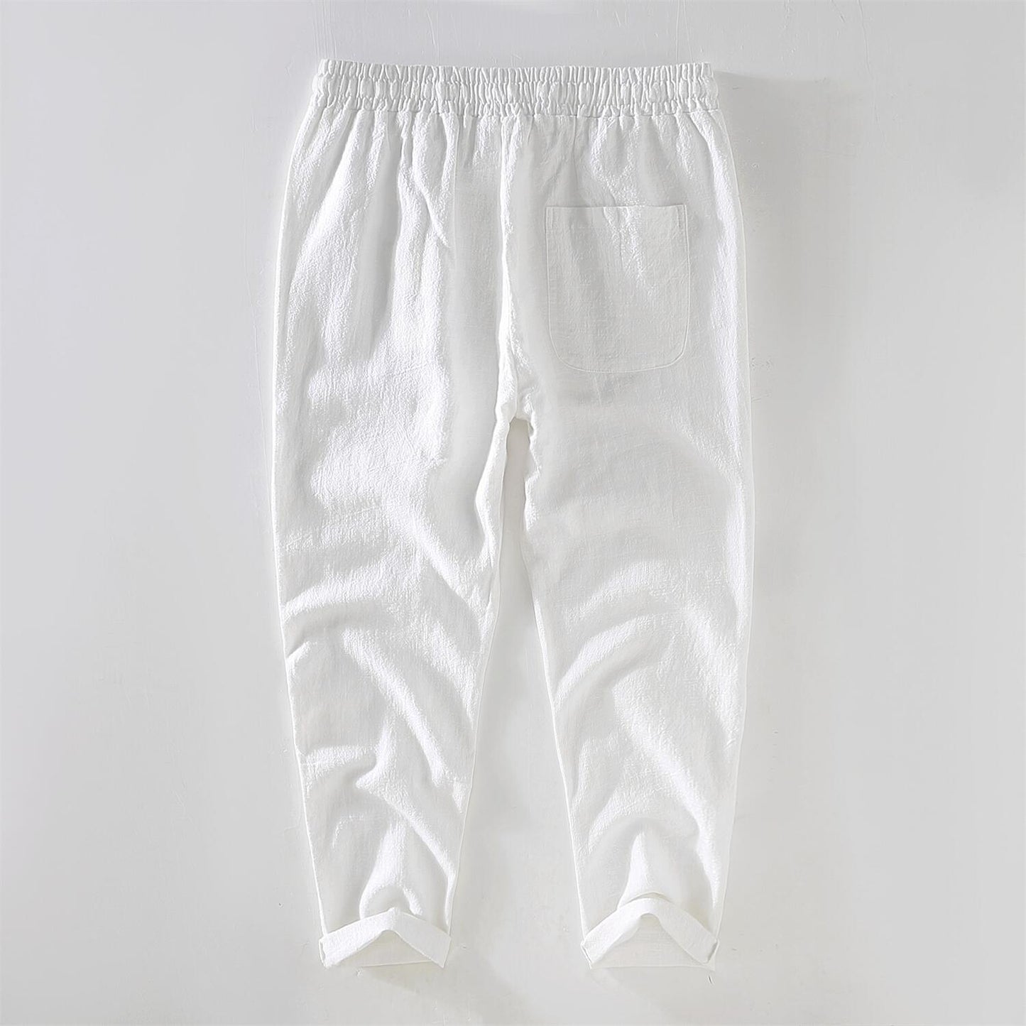 Men's Linen Drawstring Cropped Pants